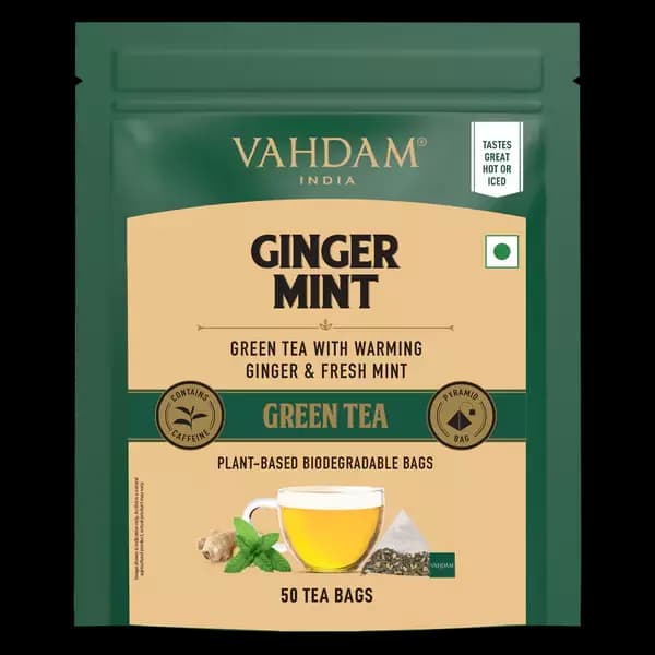 Vahdam Ginger Mint Green Tea,100g-Main image