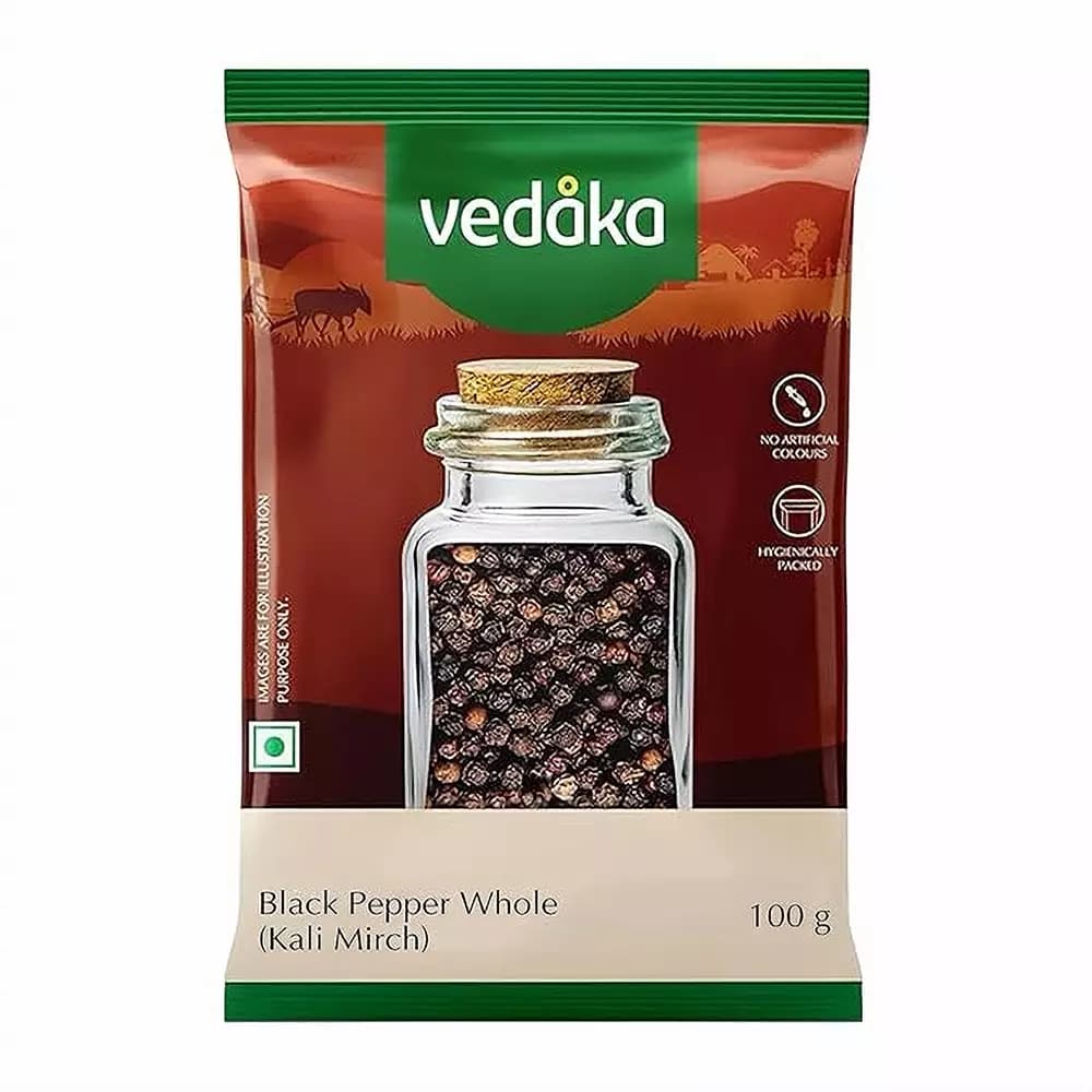 Vedaka Black Pepper Whole,100g-Main image