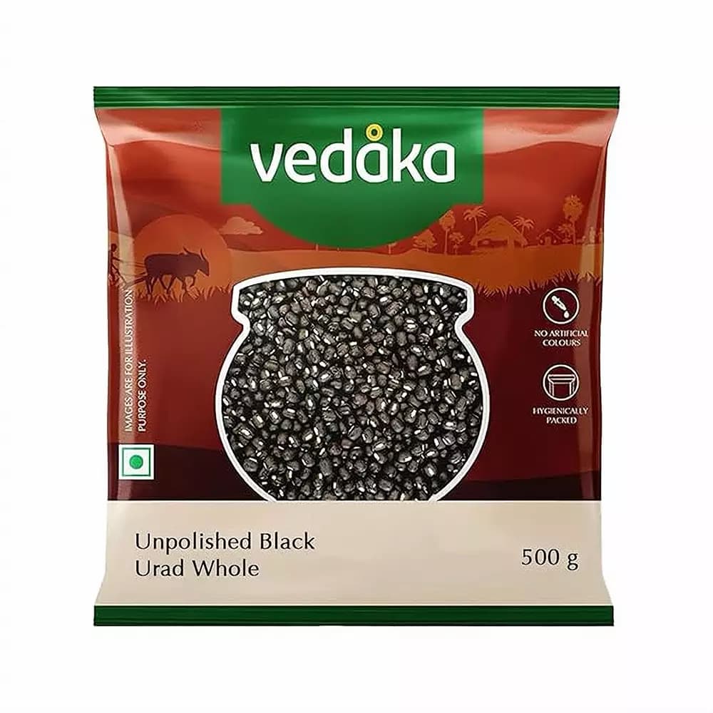 Vedaka Unpolished Black Urad Whole,500g-Main image