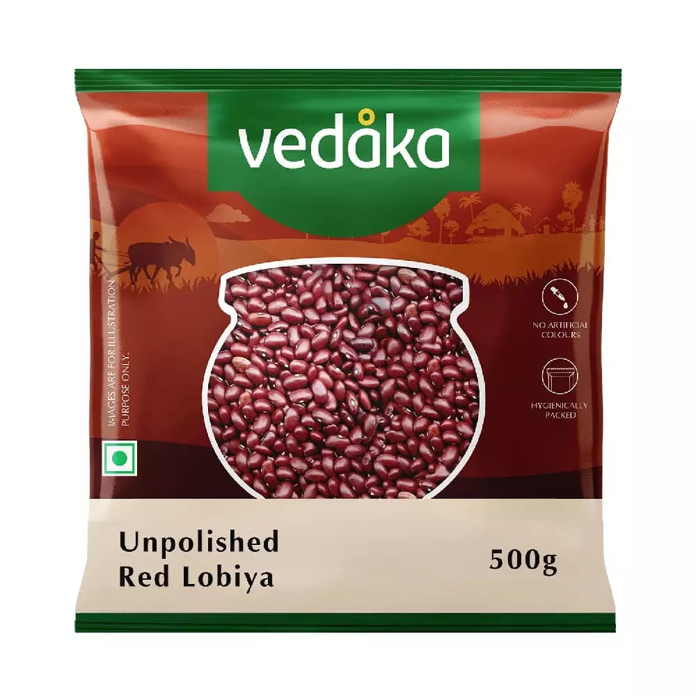 Vedaka Unpolished Red Lobia,500g-Main image