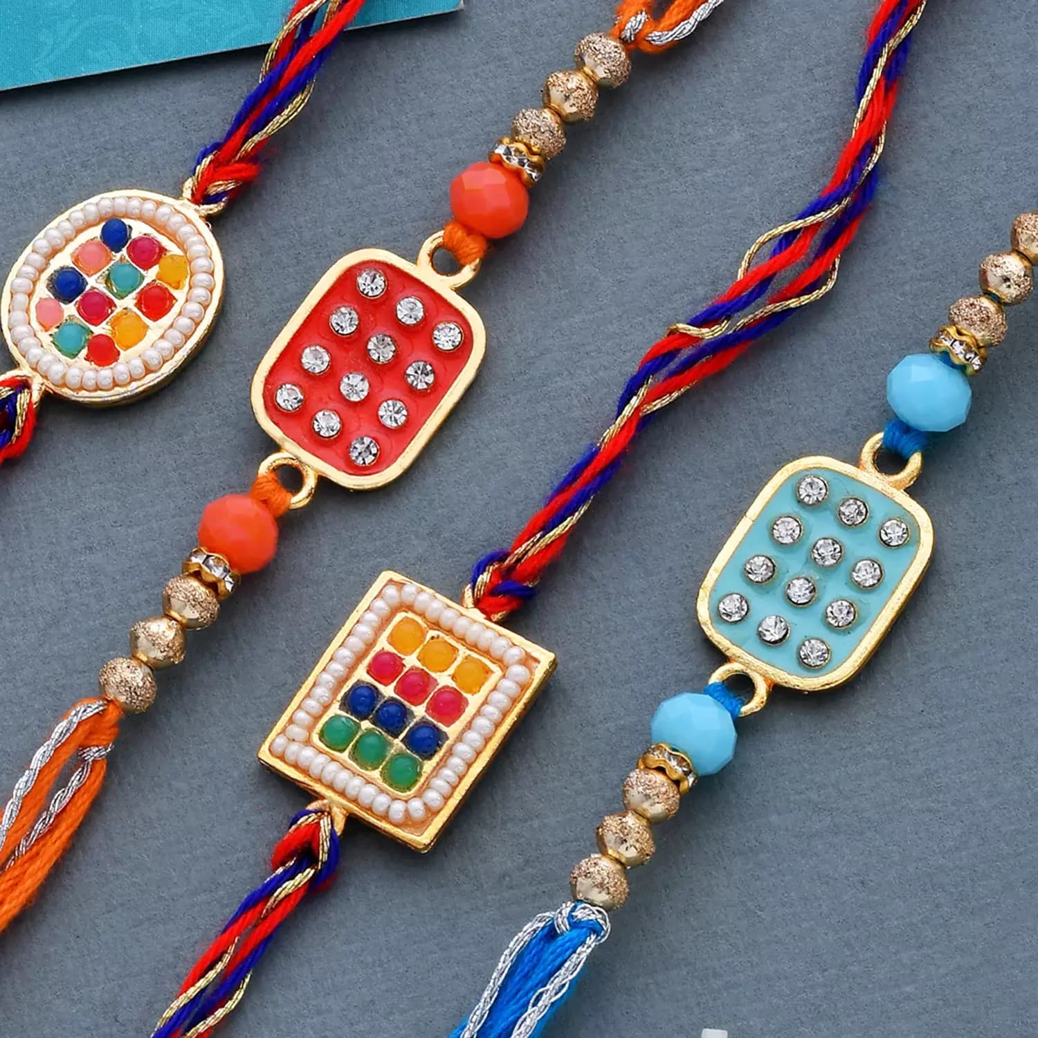Voylla Meenakari Kundan Embellished Rakhi