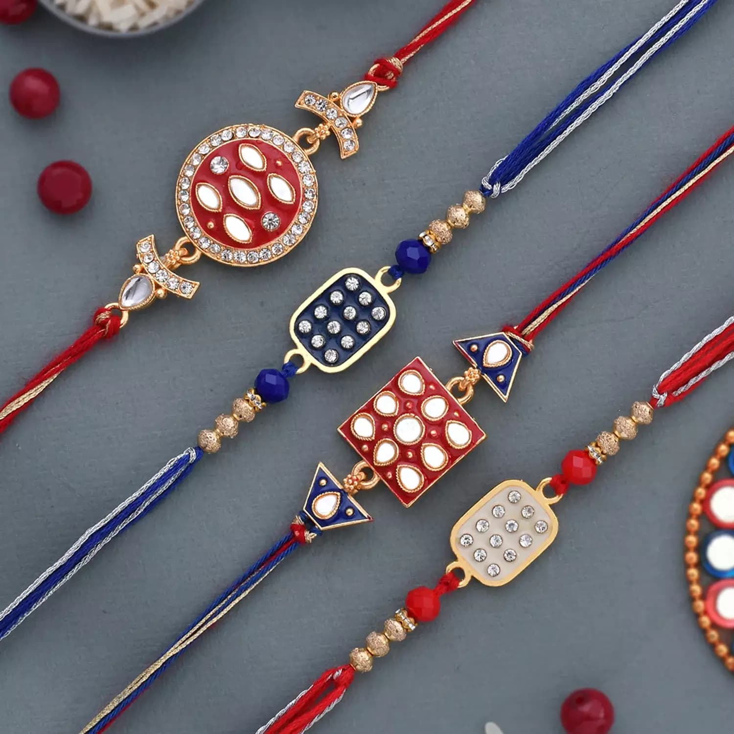 Voylla Meenakari Kundan Studded Rakhi