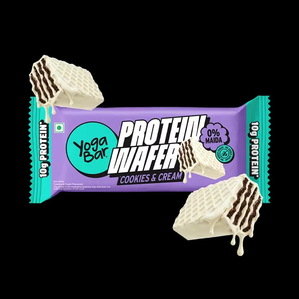 Yoga Bar Cookies & Cream 10g Protein Wafer Bar,40g-Main image