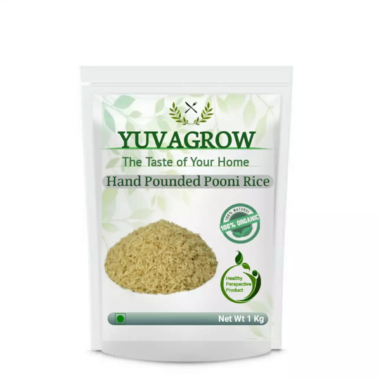 Yuvagrow Hand Pounded Pooni Rice, 1Kg-Main image