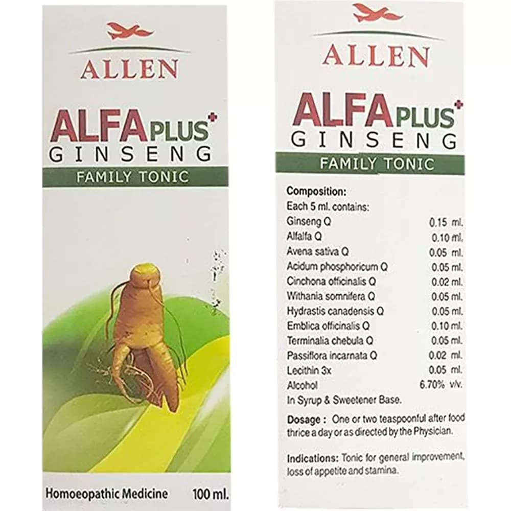Allen Alfa Plus Ginseng Family Tonic 100 ml Main Image