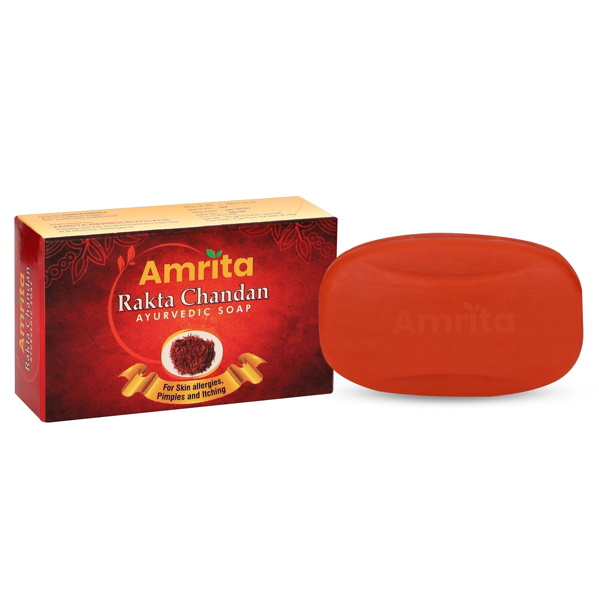 Amrita rakta chandana soap pack of 3 75 g each shopindianproductsa