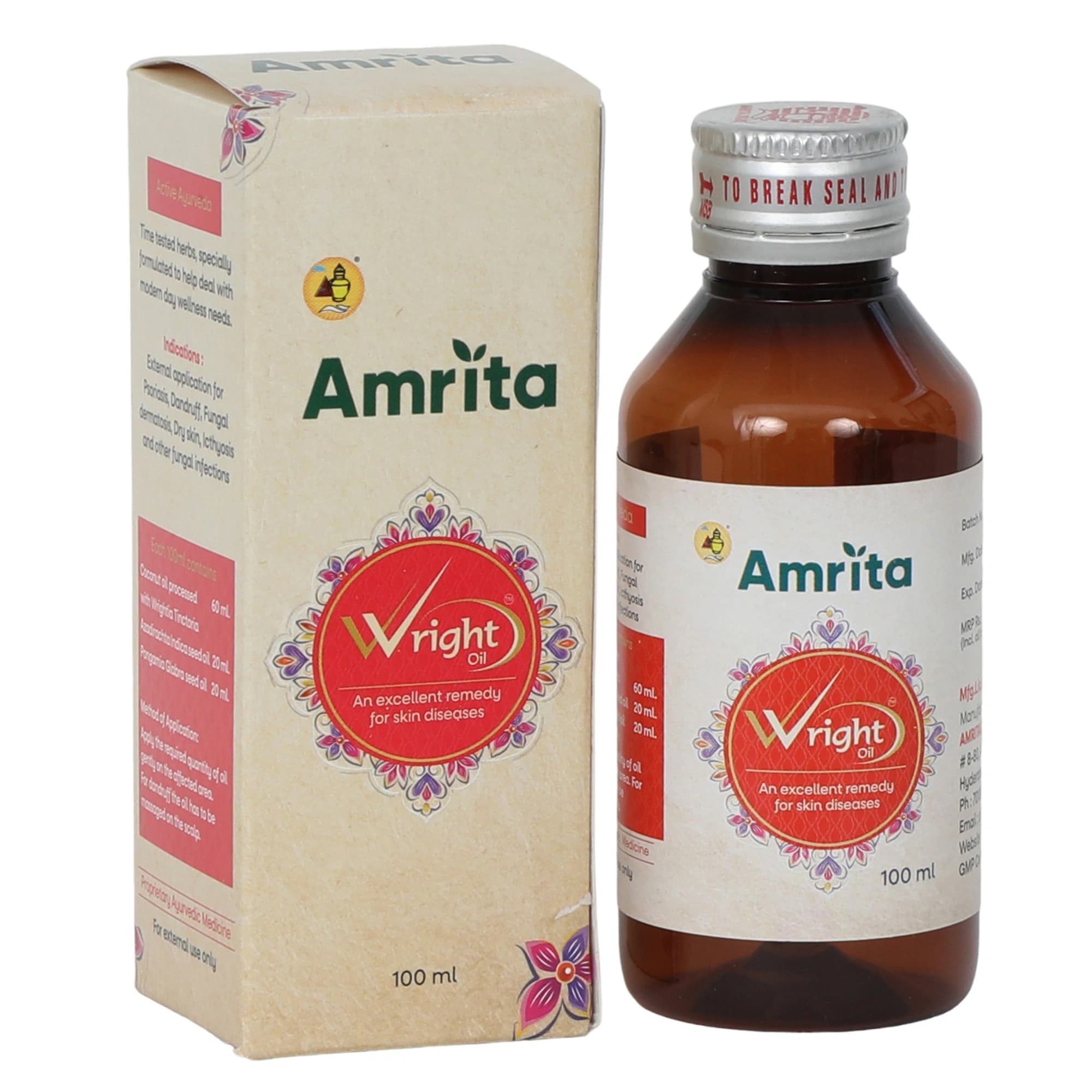 Amrita wright oil 100 ml shopindianproductsa