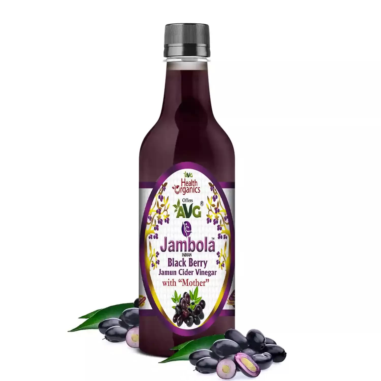 AVG Jambola Black Berry Jamun Cider Mother Vinegar 500 ml bottle