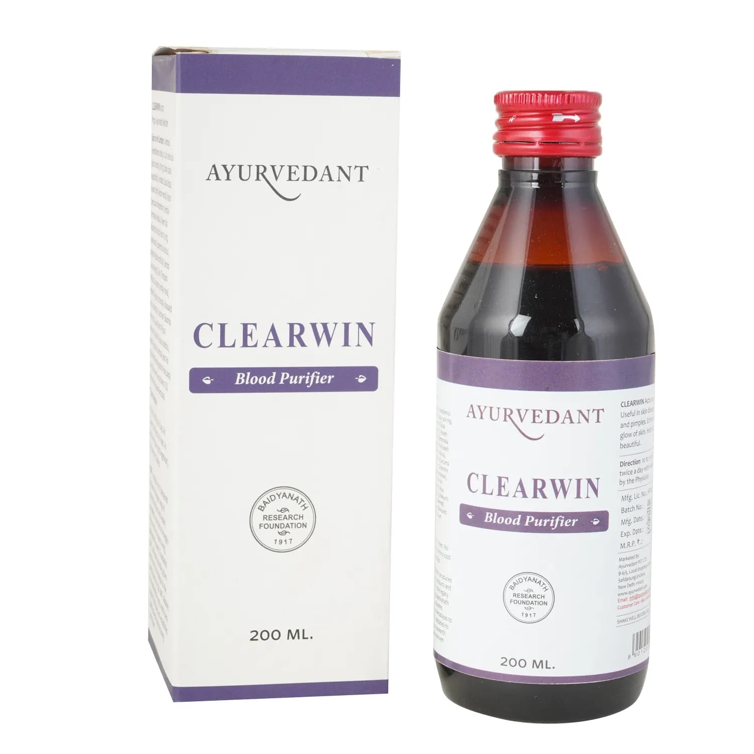 Baidyanath ayurvedant clearwin blood purifier syrup 200 ml shopindianproductsa