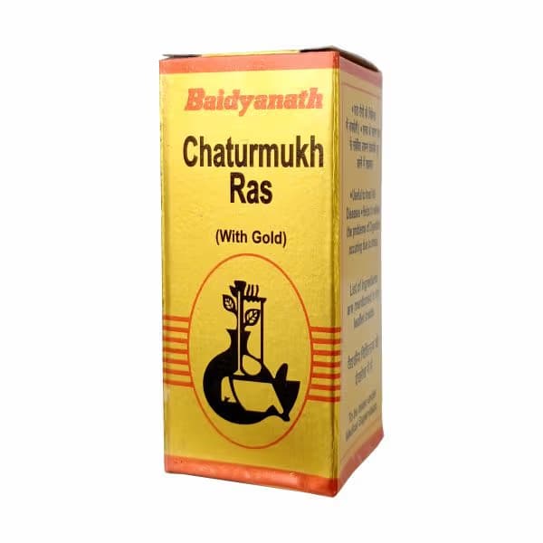 Baidyanath Chaturmukh Ras With Gold 10 Tablets Main image