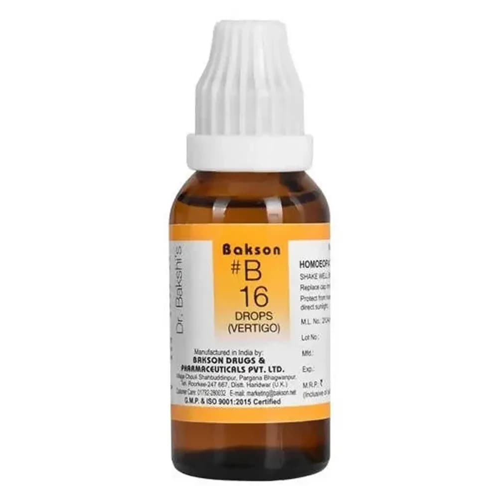 Bakson's Homeopathy B16 Drops 30 ml Main Image