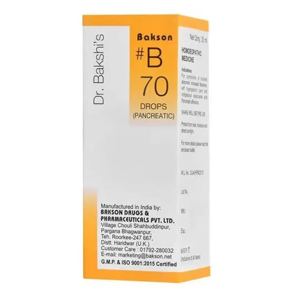 Bakson's Homeopathy B70 Drops 30 ml Main Image