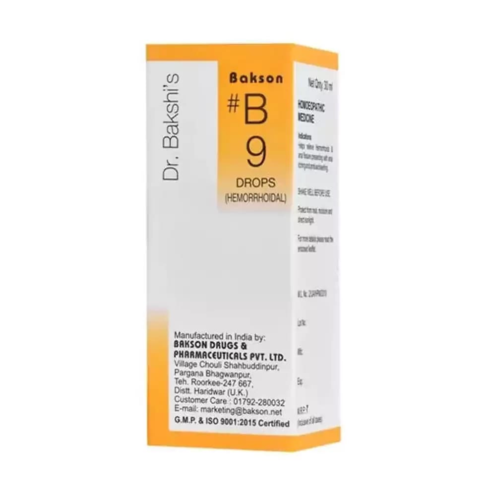 Bakson's Homeopathy B9 Hemorrhoidal Drop 30 ml Main Image
