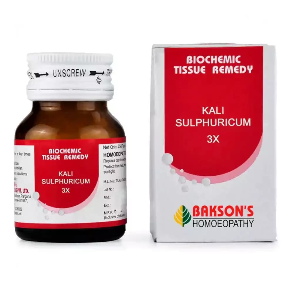 Bakson's Homeopathy Kali Sulphuricum Biochemic Tablets 25 g 3X Main Image