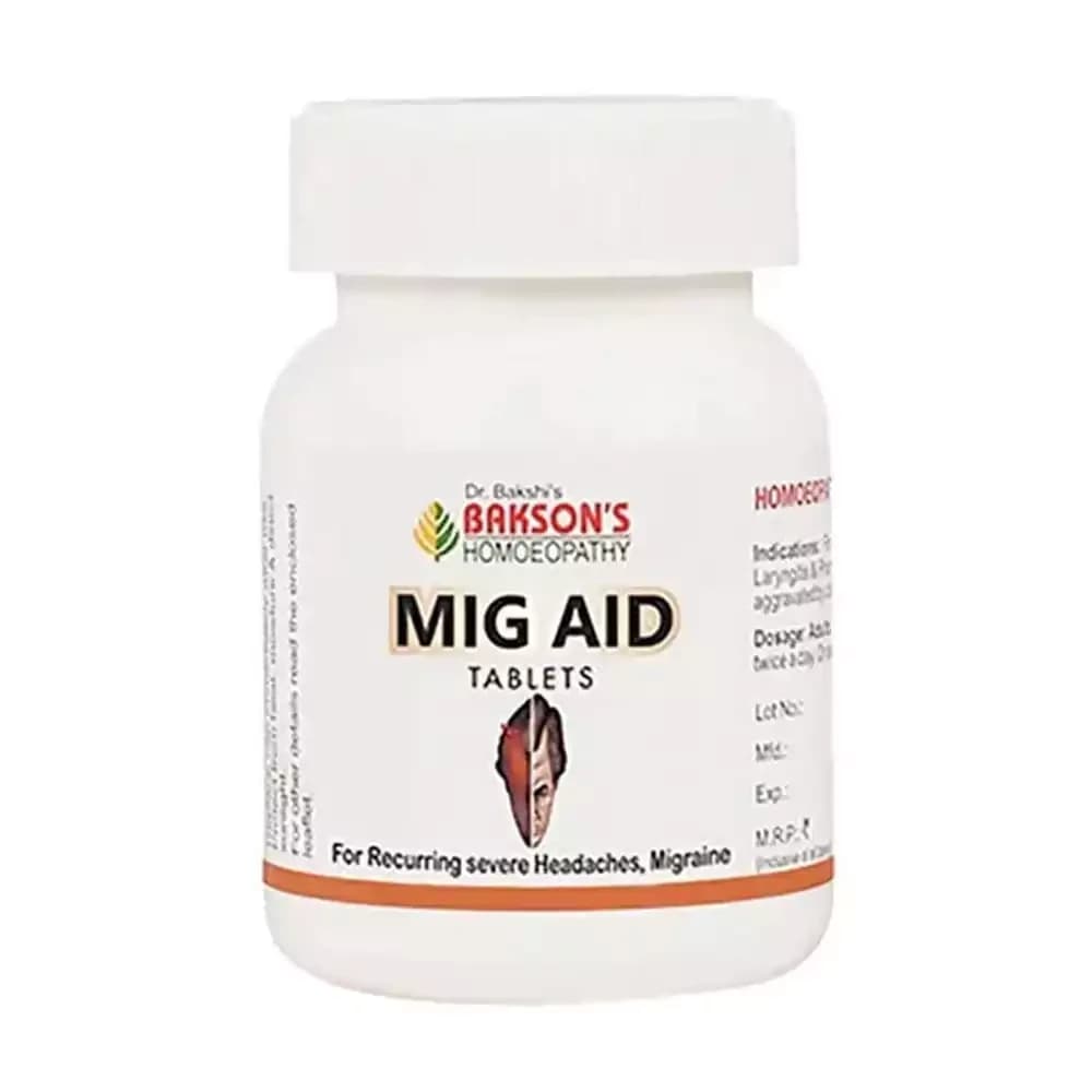Bakson's Homeopathy Mig Aid Tablet 75 Tablet Main Image