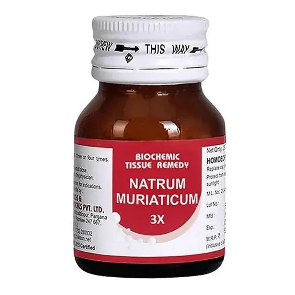 Bakson's Homeopathy Natrum Muriaticum Biochemic Tablets 25 g 3X Main Image