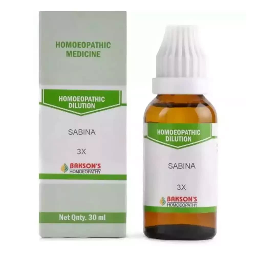 Bakson's Homeopathy Sabina Dilution 30 ml 3X Main Image