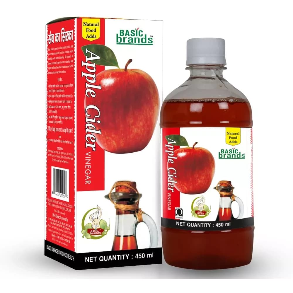Basic Ayurveda Apple Cider Vinegar, 450 ml bottle
