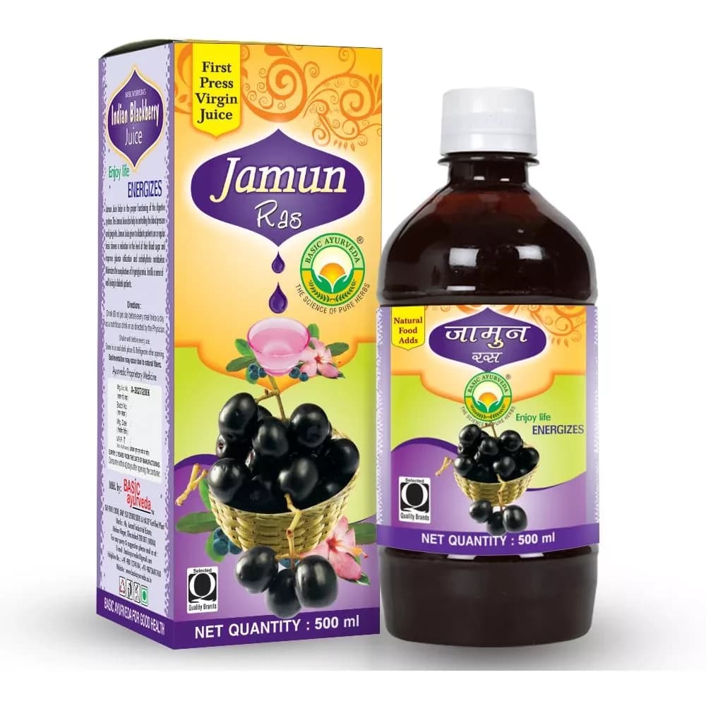 Basic Ayurveda Jamun Juice (Indian Berry), 500 ml bottle
