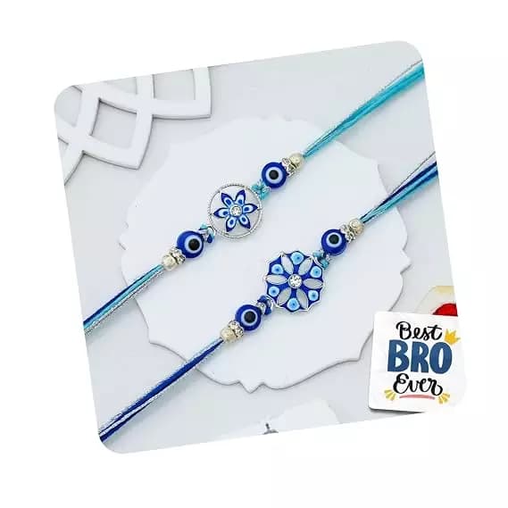eCraftIndia Floral Evil Eye Rakhi,200g-Main image