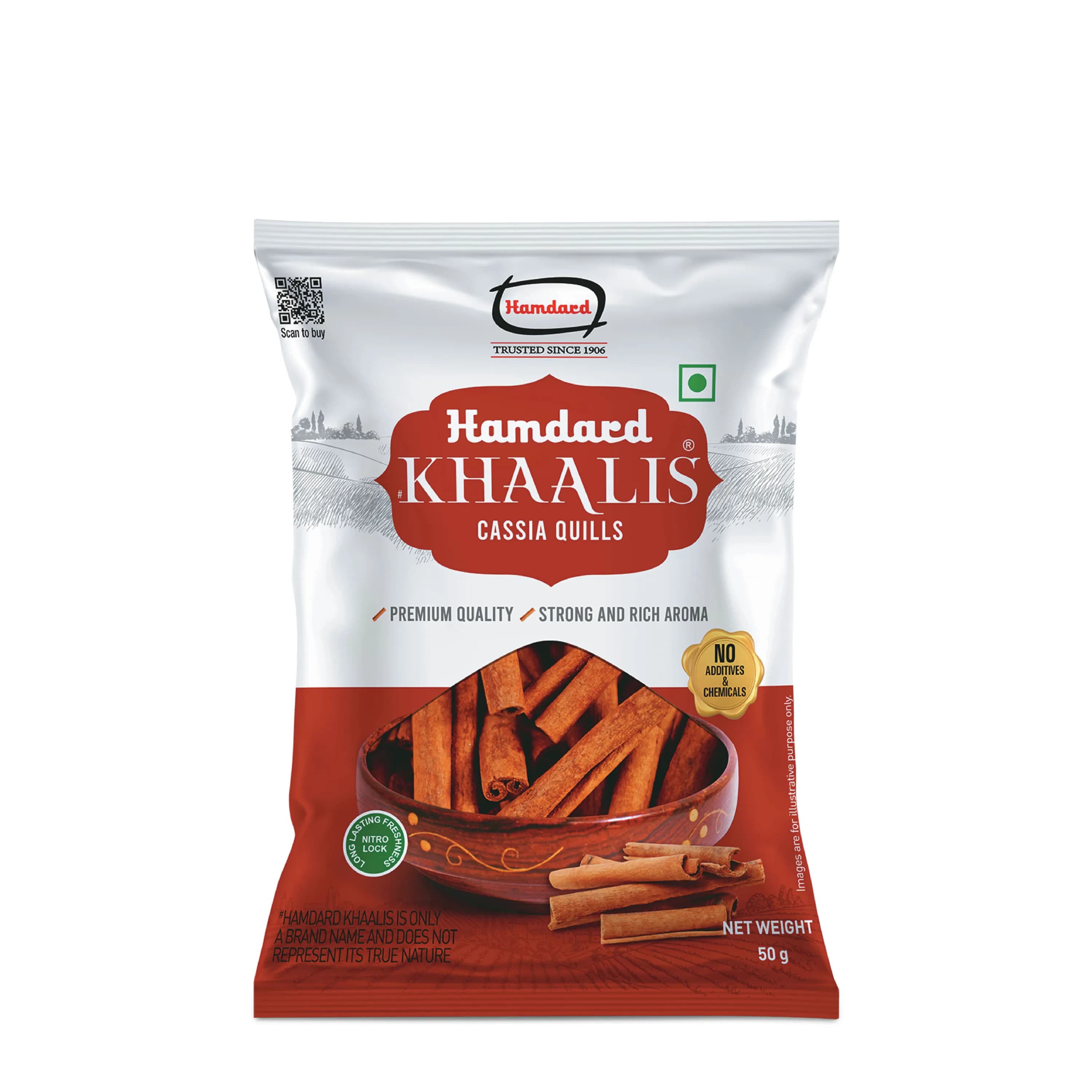 Hamdard Khaalis Cassia Quills Whole 50 G ShopIndianProductsa