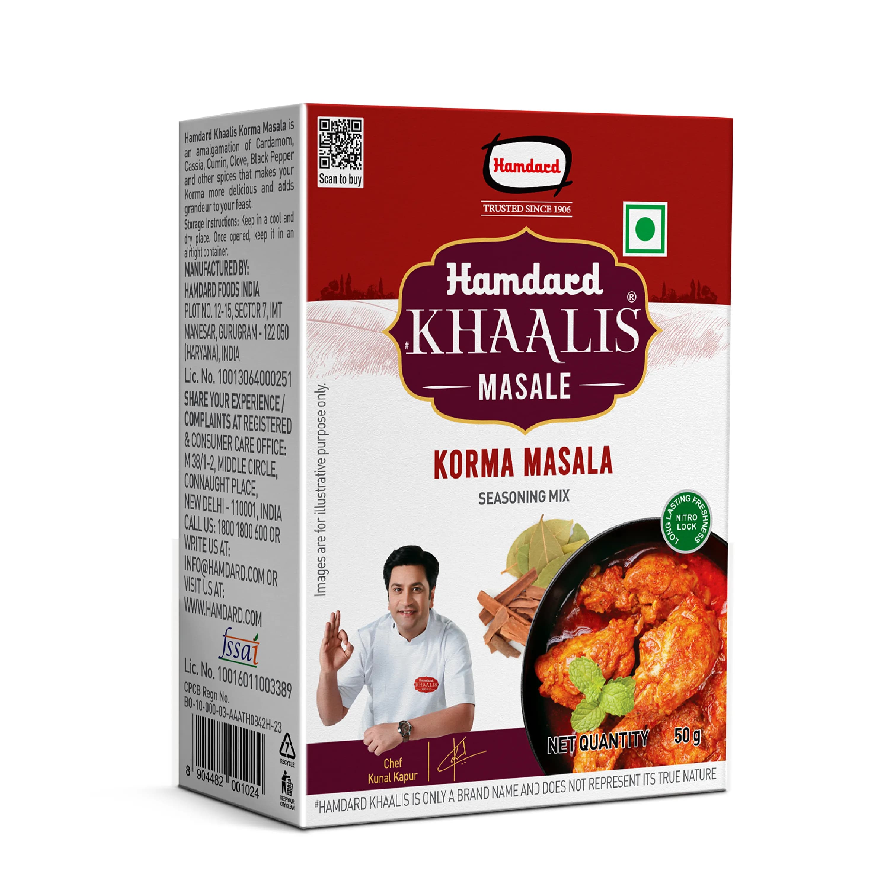 Hamdard Khaalis Korma Masala 50 G ShopIndianProductsa