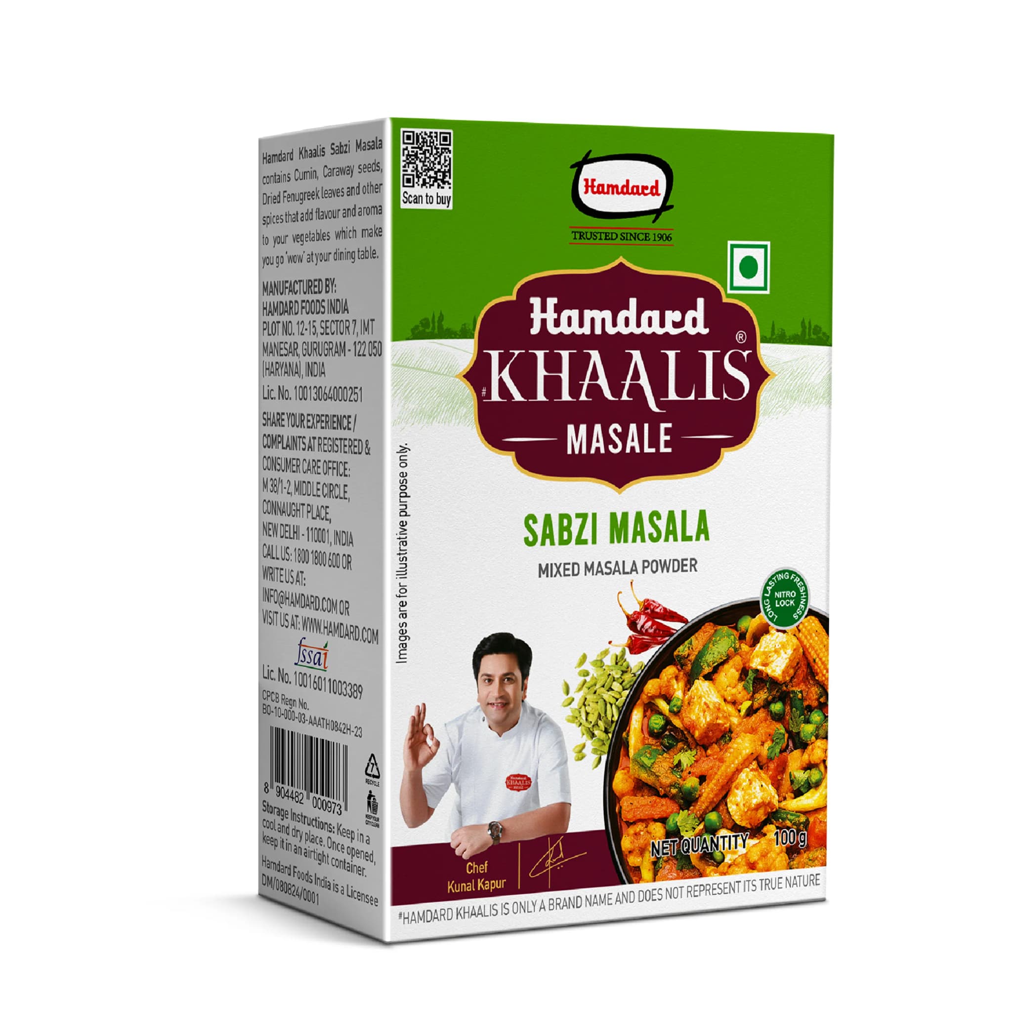 Hamdard Khaalis Sabzi Masala 100 G ShopIndianProductsa