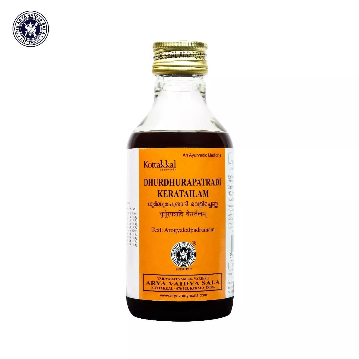 kottakkal AVS Dhurdhurapatradi Kera Tailam 200 ml Main Image