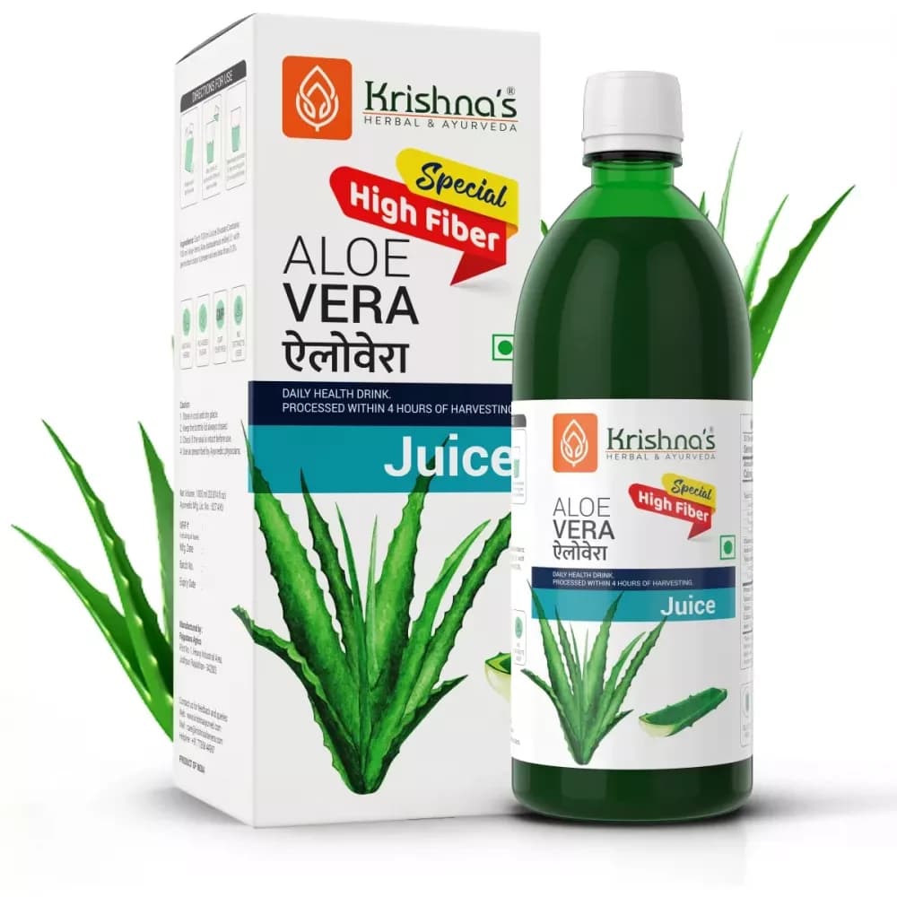 Krishna's Aloe Vera High Fiber Juice bottle