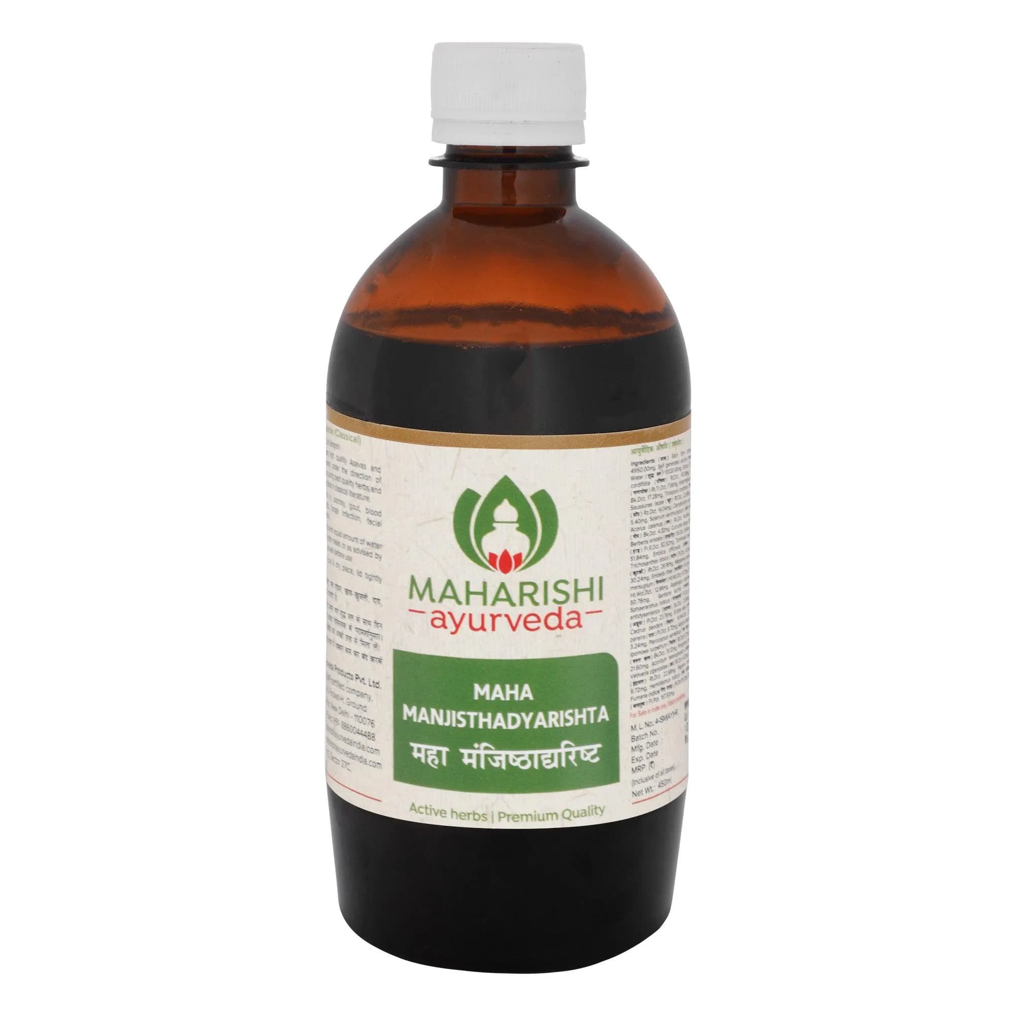 Maharishi ayurveda maha manjisthadyarishta 450 ml shopindianproductsa