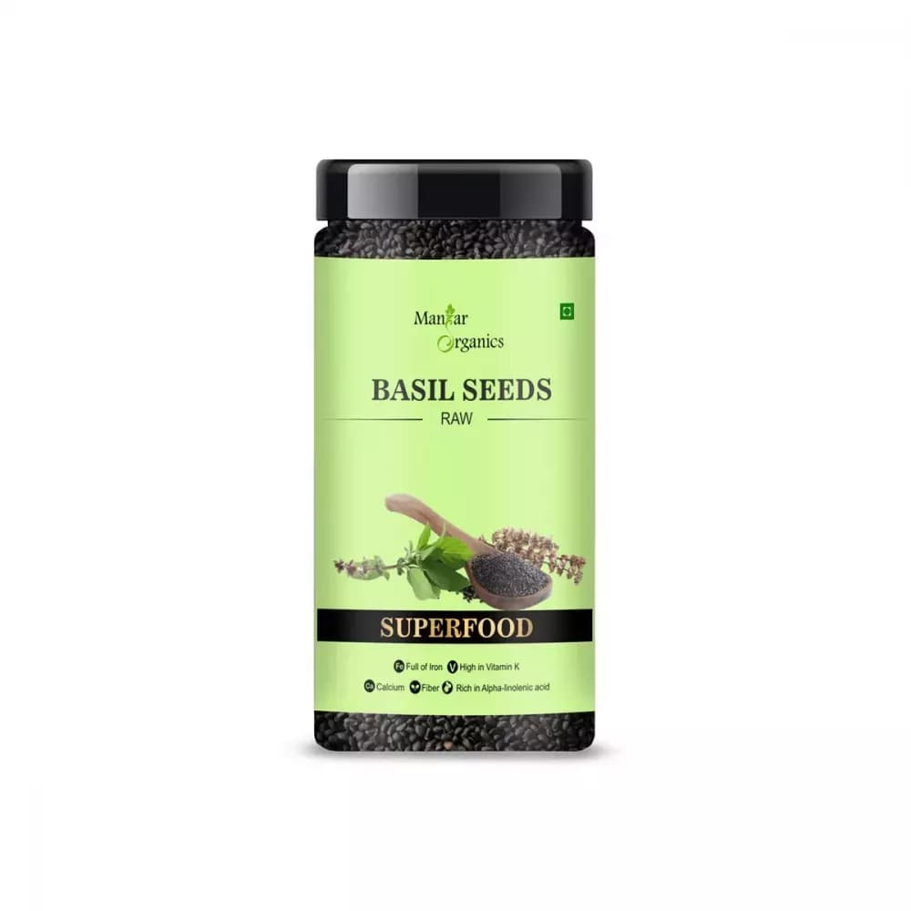 Manhar Organics Raw Basil Seeds 150 g Main Image