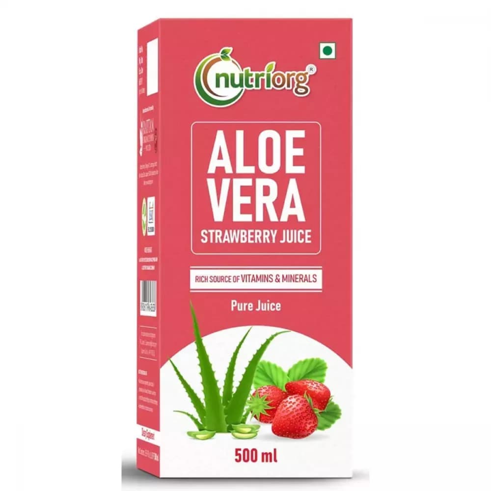 Nutriorg Aloevera Strawberry Juice 500 ml Main Image