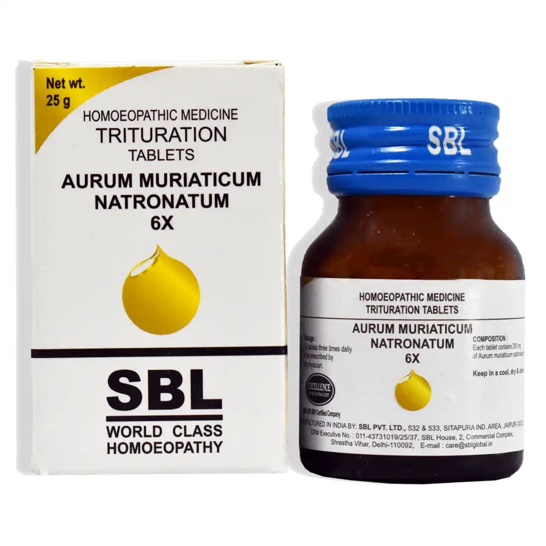 SBL Aurum Muriaticum Natronatum Trituration Tablet 25 g 6X Main Image