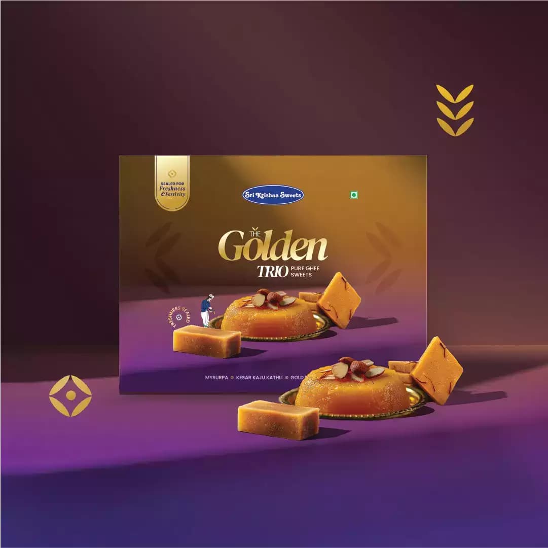 sri Krishn Sweets The Golden Trio -230g ,Main image