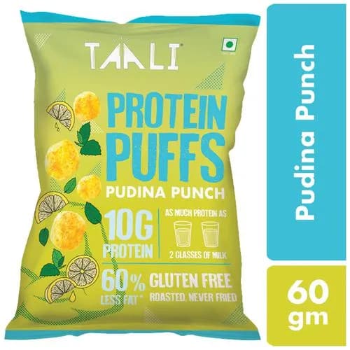 Taali Protein Puffs Roasted Gluten Free No Maida and MSG Pudina Punch Flavour — 2