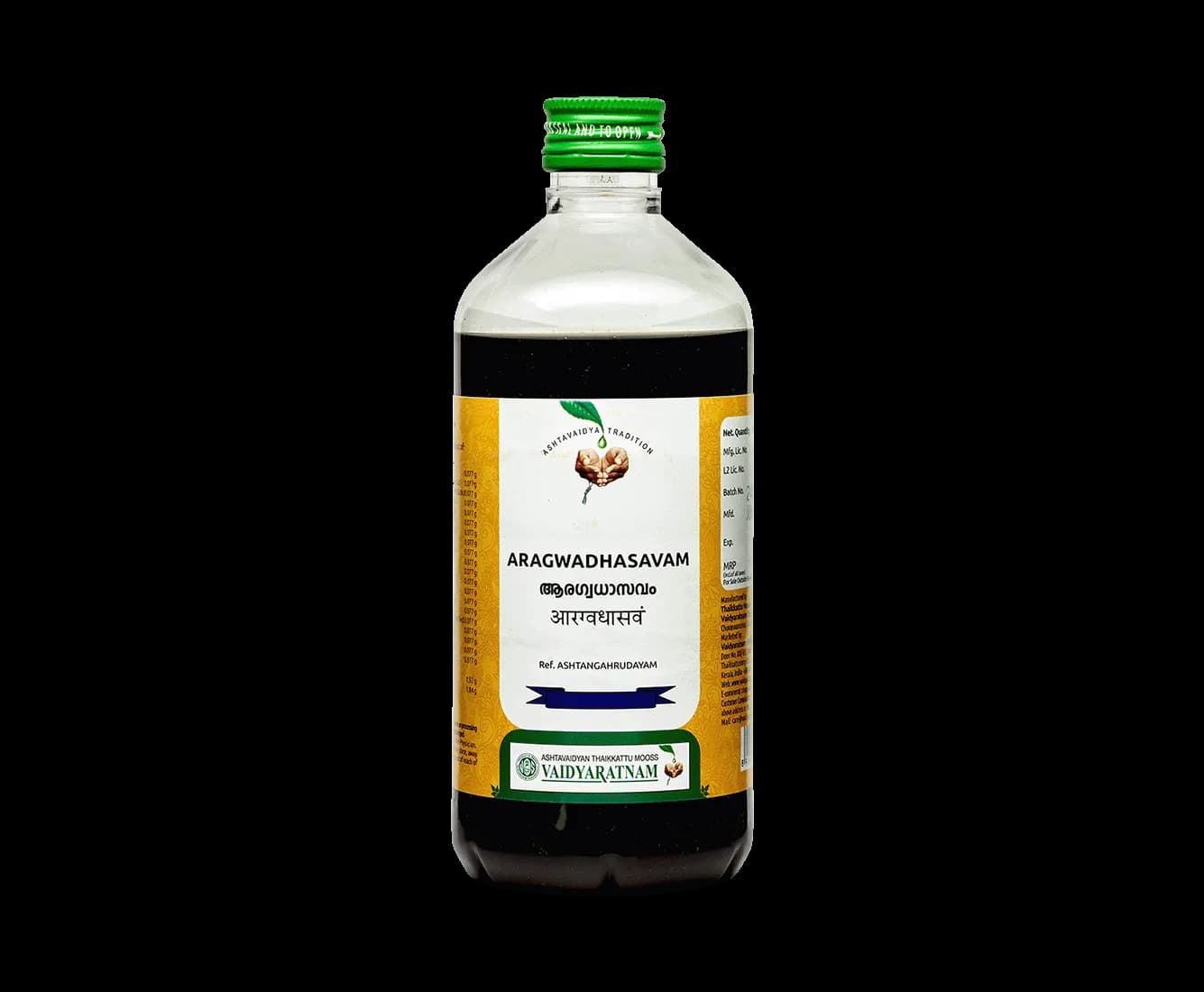 Vaidyaratnam aragwadhasavam 450 ml shopindianproductsa