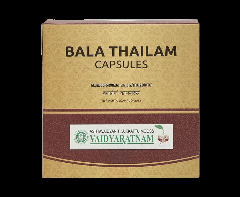 Vaidyaratnam bala thailam soft gel capsule 100 capsules shopindianproductsa