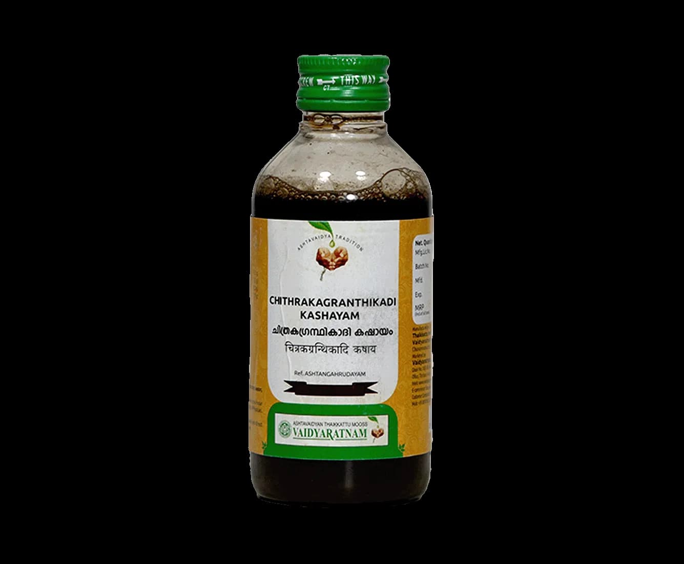 Vaidyaratnam chithrakagrandhikadi kashayam 200 ml shopindianproductsa