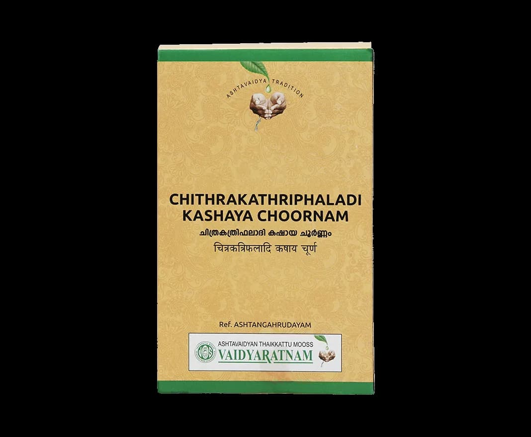 Vaidyaratnam chithrakathriphaladi kashaya choornam 100 g shopindianproductsa