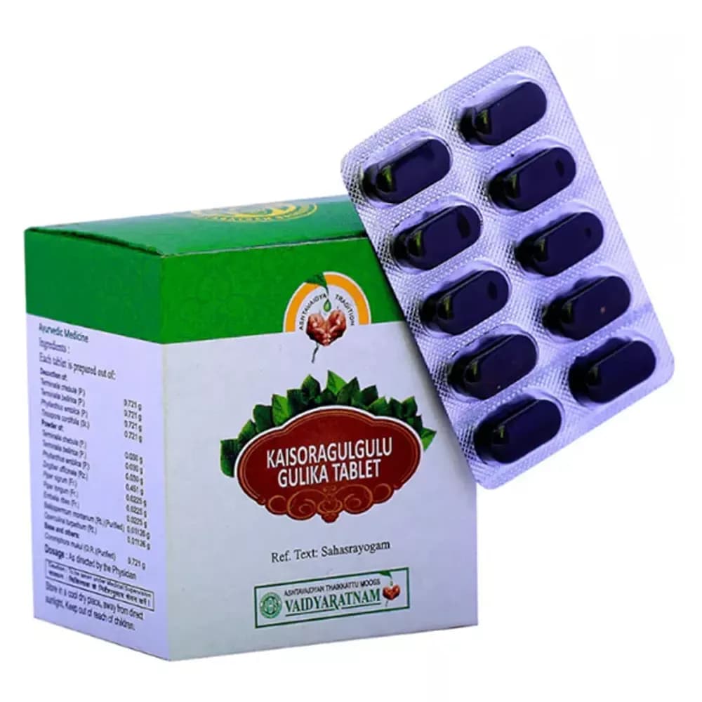 Vaidyaratnam Kaisoragulgulu gulika Tablet 100 Tablets Main Image
