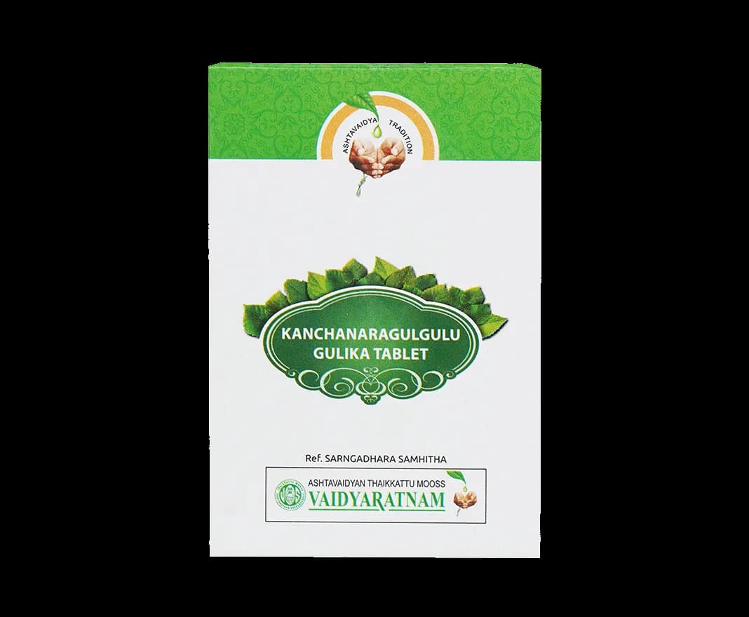 Vaidyaratnam kanchanara gulgulu gulika 100 tablets shopindianproductsa