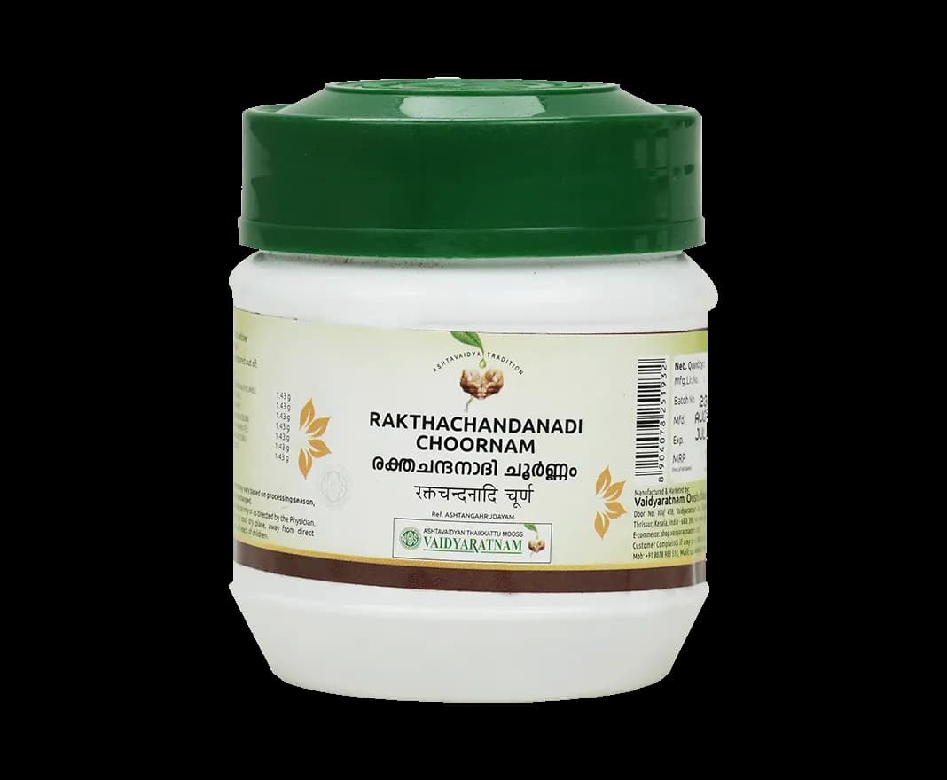 Vaidyaratnam rakthachandana choornam 50 g shopindianproductsa
