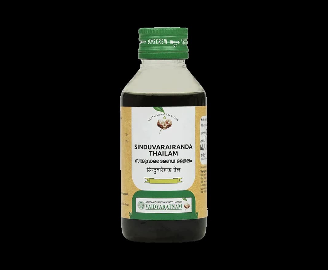 Vaidyaratnam sinduvarairandam 100 ml shopindianproductsa