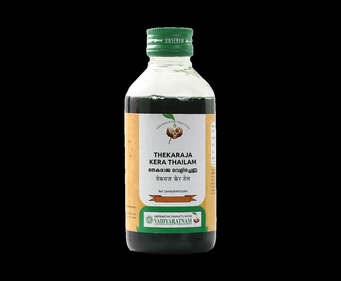 Vaidyaratnam thekaraja kera thailam 200 ml shopindianproductsa