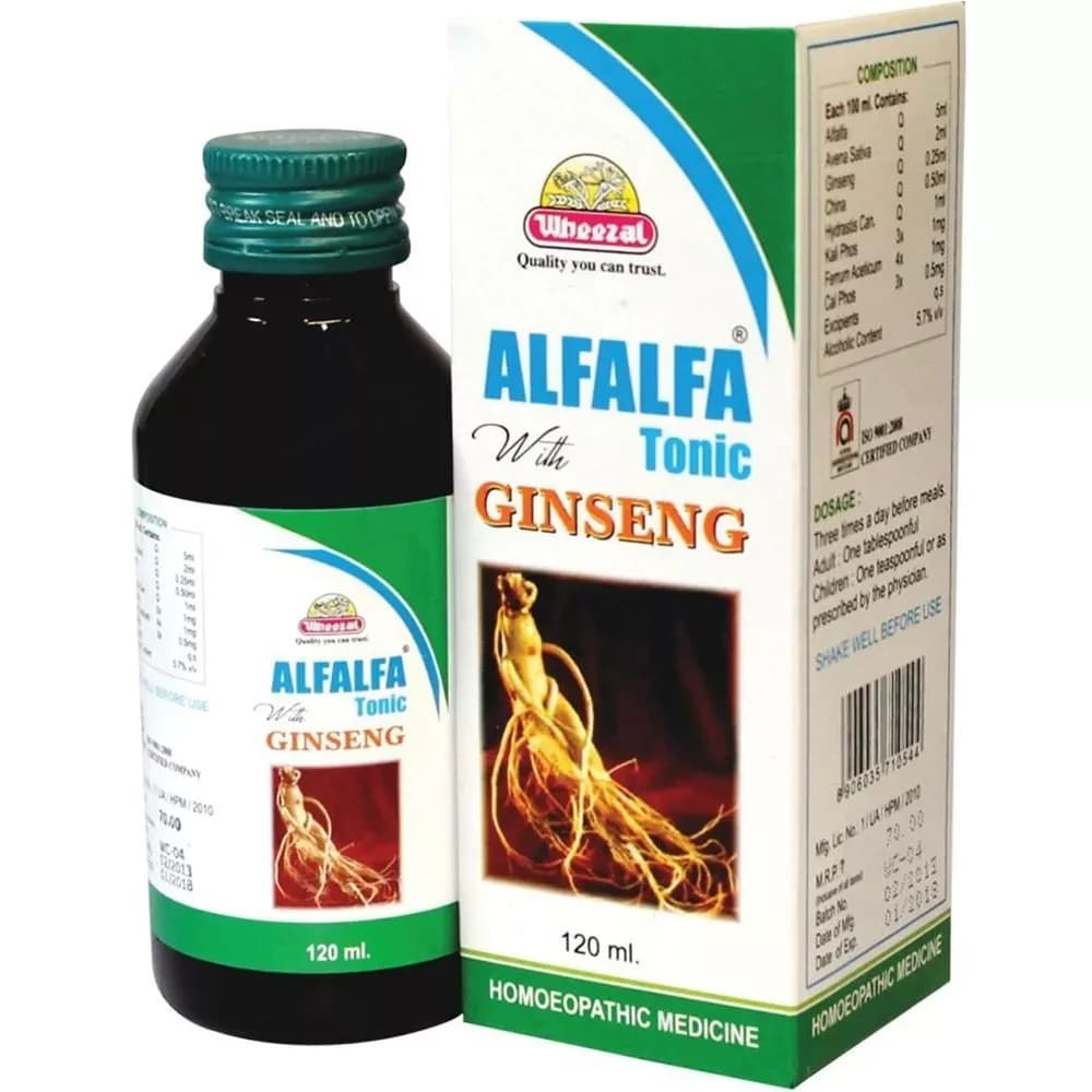 Wheezal Alfalfa Tonic With Ginseng 120 ml Main Image