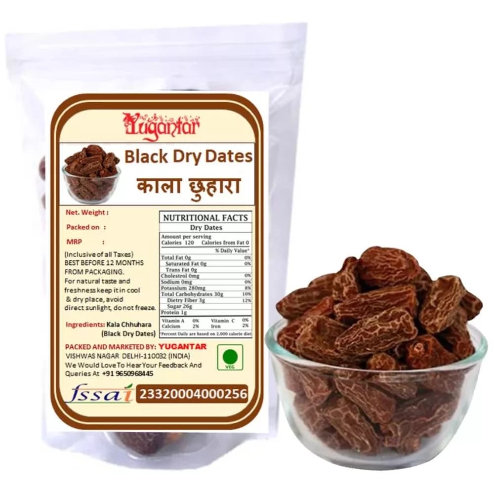Yugantar Black Dry Dates Manufacturing Details & Nutrition Facts