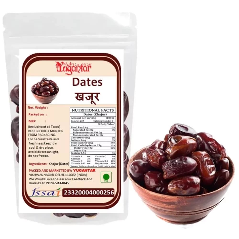 Yugantar Dates 250 g Nutrition Facts & Manufacturing Details